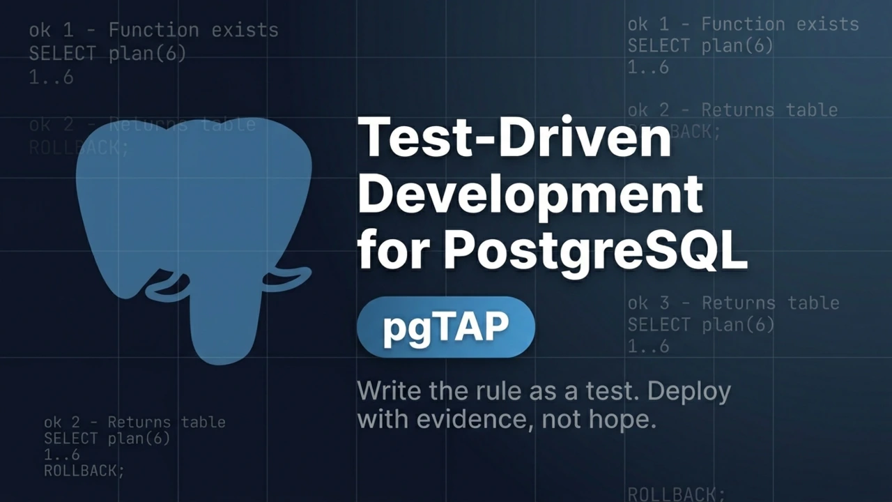 Test-Driven Development for PostgreSQL Business Logic with pgTAP